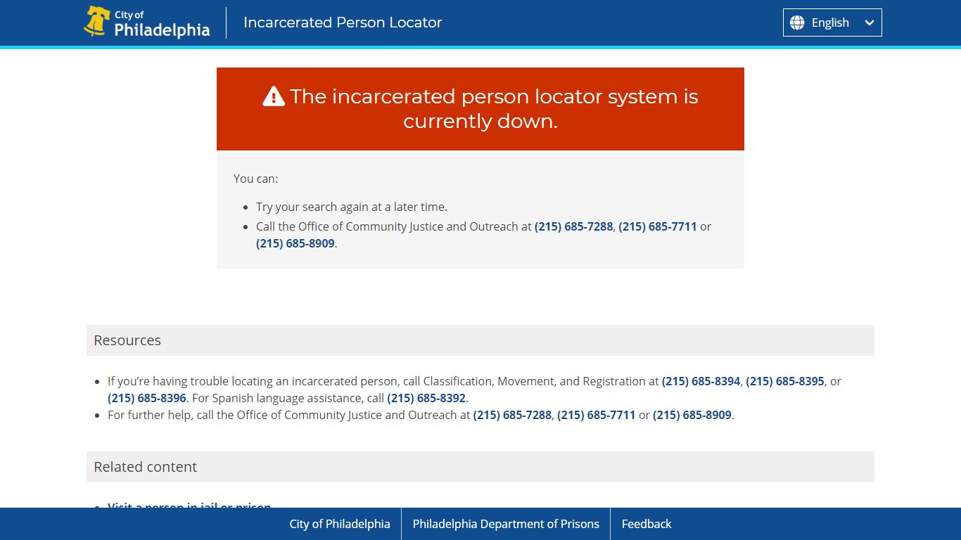 Inmate-Locator - Philadelphia